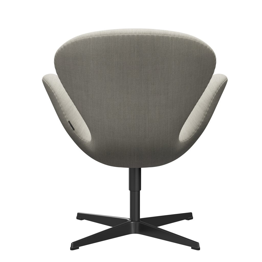 Fritz Hansen Swan Lounge Chair, Black Lacquered/Fiord Gray