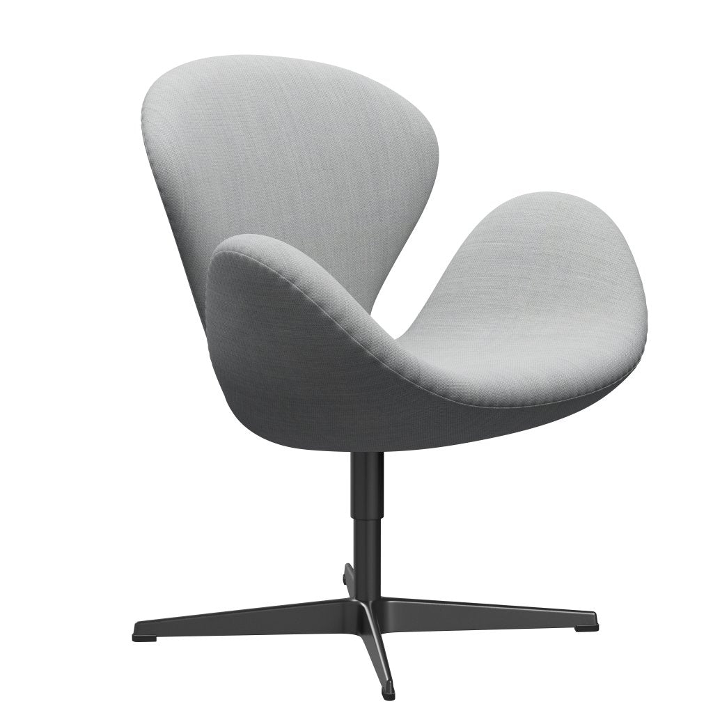 Fritz Hansen Swan Lounge Chair, svart lakkert/fiord grå/middels grå