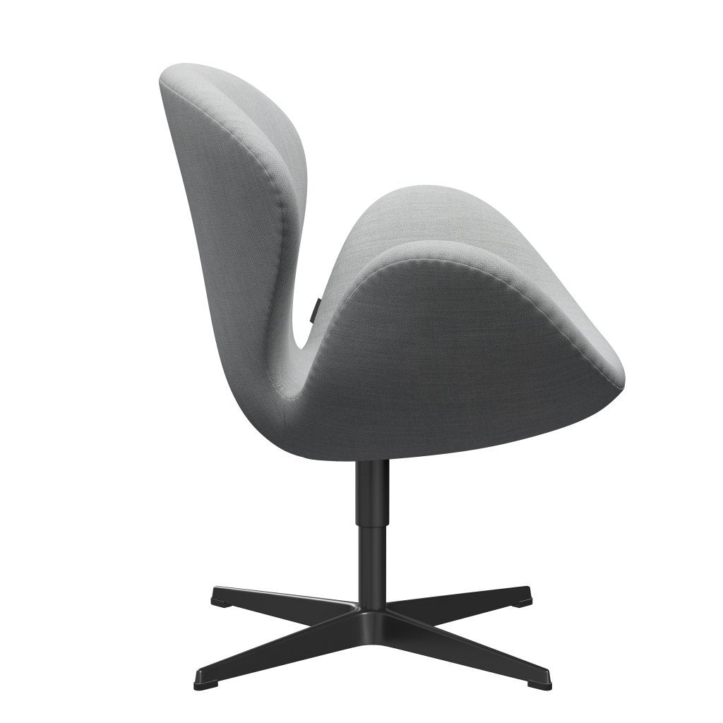 Fritz Hansen Swan Lounge Chair, Black Lacquered/Fiord Grey/Medium Grey