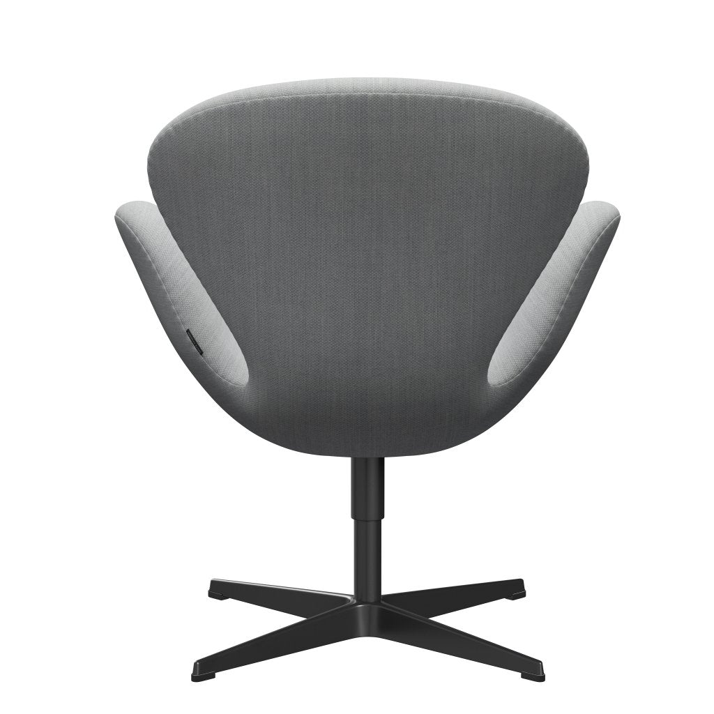 Fritz Hansen Swan Lounge Chair, Black Lacquered/Fiord Gray/Medium Grey
