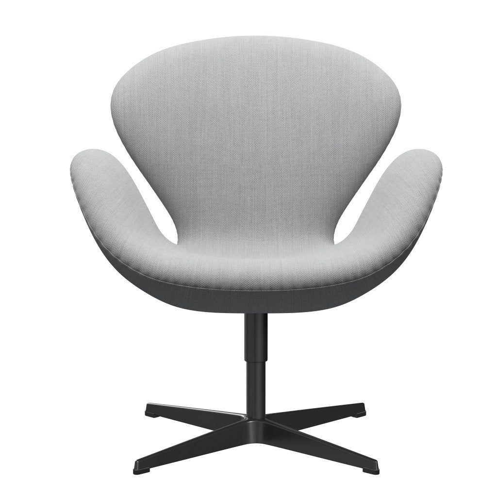 Fritz Hansen Swan Lounge Chair, Black Lacquered/Fiord Gray/Medium Grey