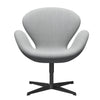 Fritz Hansen Swan Lounge Stuhl, schwarzer lackierter/fiord grau/mittelgrau