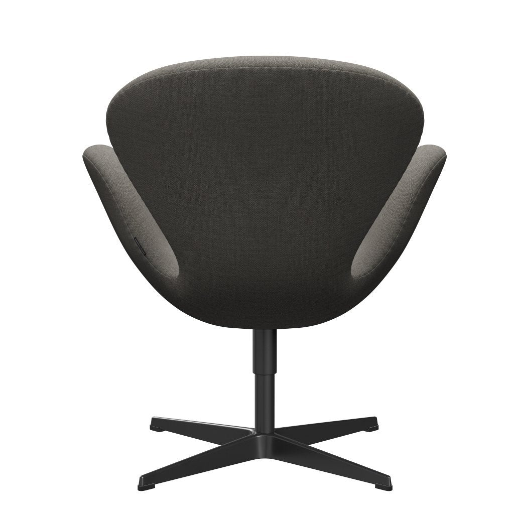 Fritz Hansen Swan Lounge Stuhl, schwarzer lackierter/fiord grau/stein