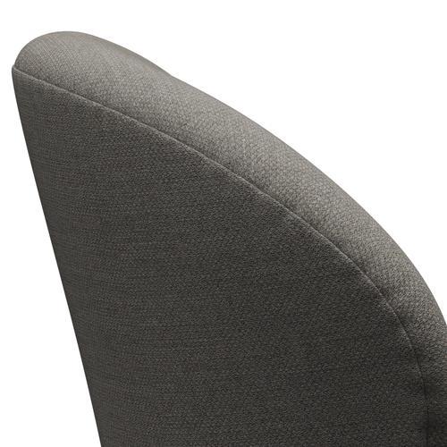 Fritz Hansen Swan休息室椅子，黑色漆/fiord灰色/石头