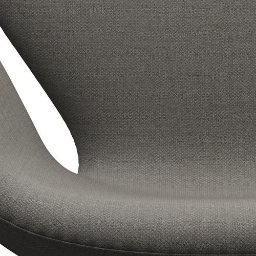 Fritz Hansen Chaise salon de cygne, laquée noire / gris fiord / pierre