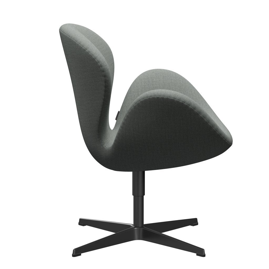 Fritz Hansen Swan Lounge -stoel, zwart gelakt/fiord medium grijs