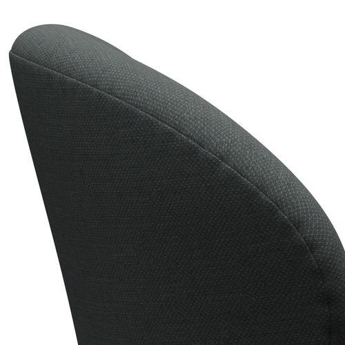 Fritz Hansen Swan Lounge Chair, Black Lacquered/Fiord Medium Gray/Dark Grey
