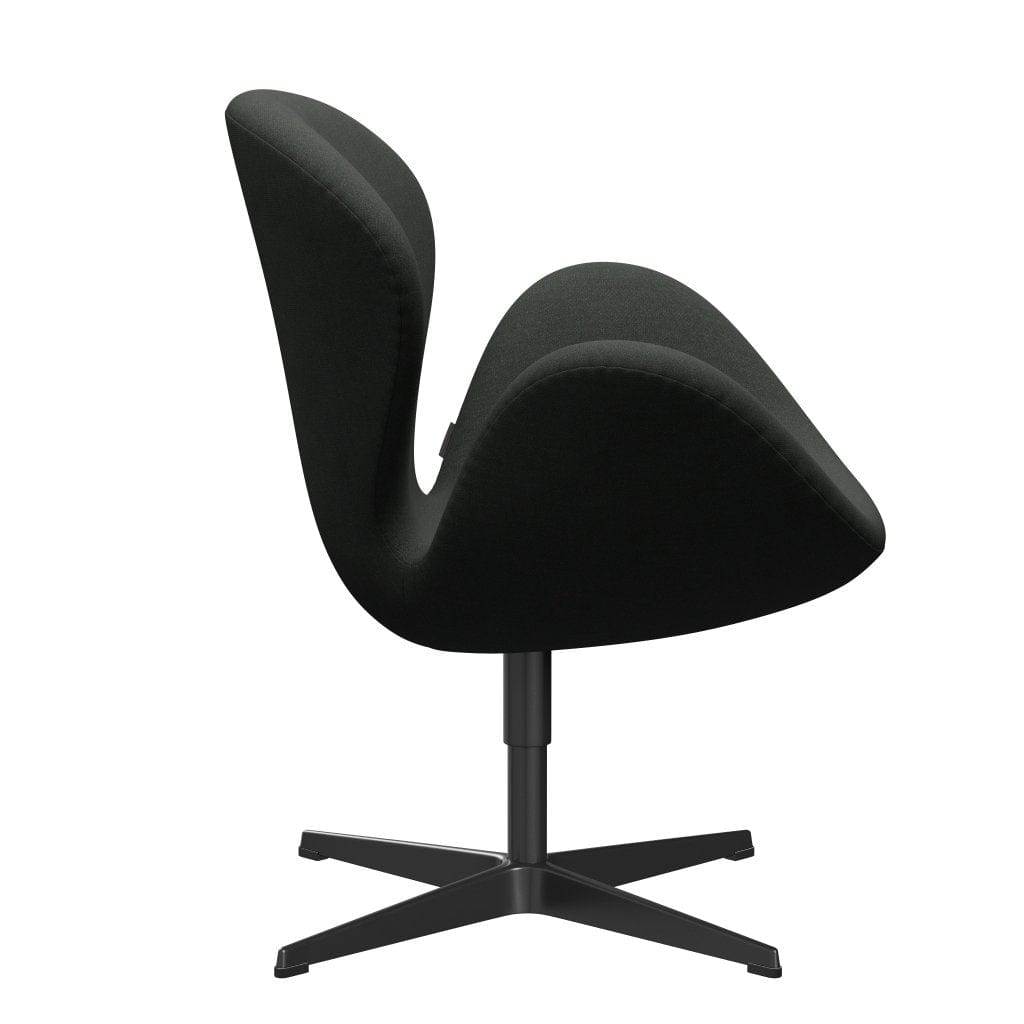 Fritz Hansen Chaise de salon de cygne, noir de laquée / fiord noir multicolore