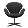 Fritz Hansen Swan Lounge Chair, Black Lacquered/Fiord Black Multolored
