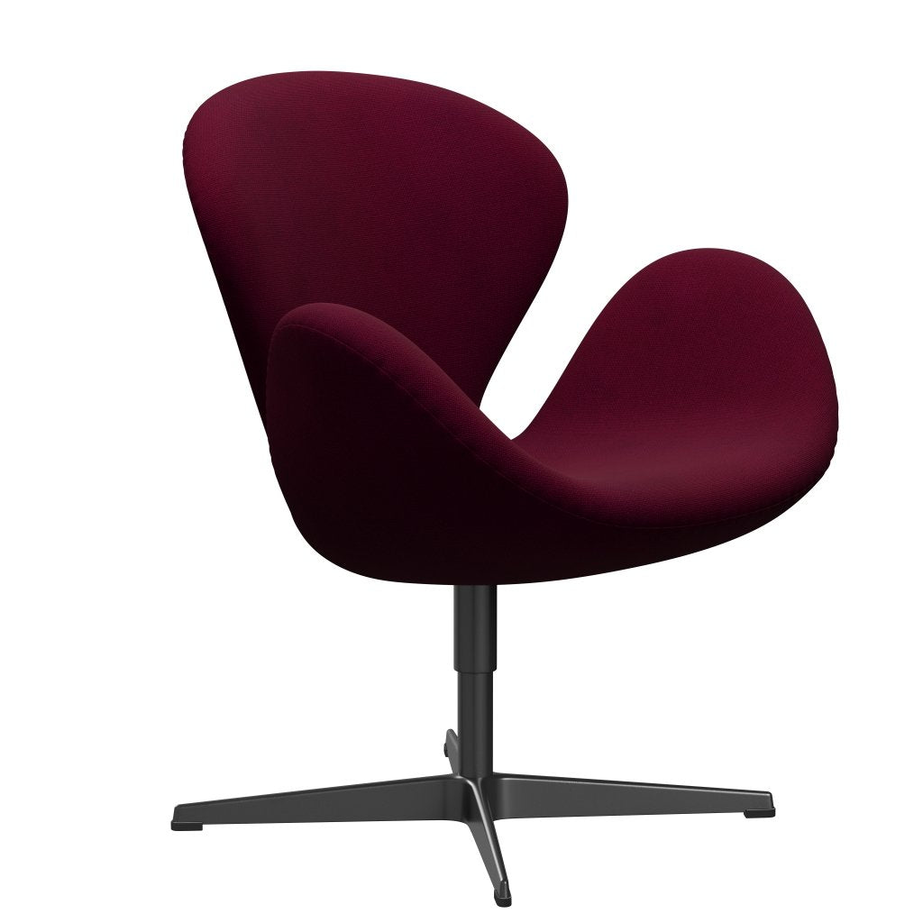Fritz Hansen Swan Lounge stol, sort lakeret/Hallingdal lyserød mørk