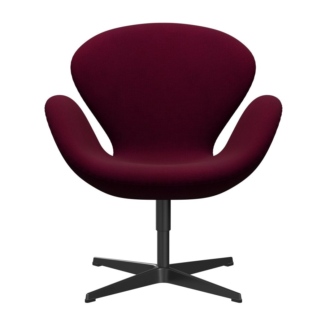 Fritz Hansen Swan Lounge Chair, Black Lacquered/Hallingdal Pink Dark Dark