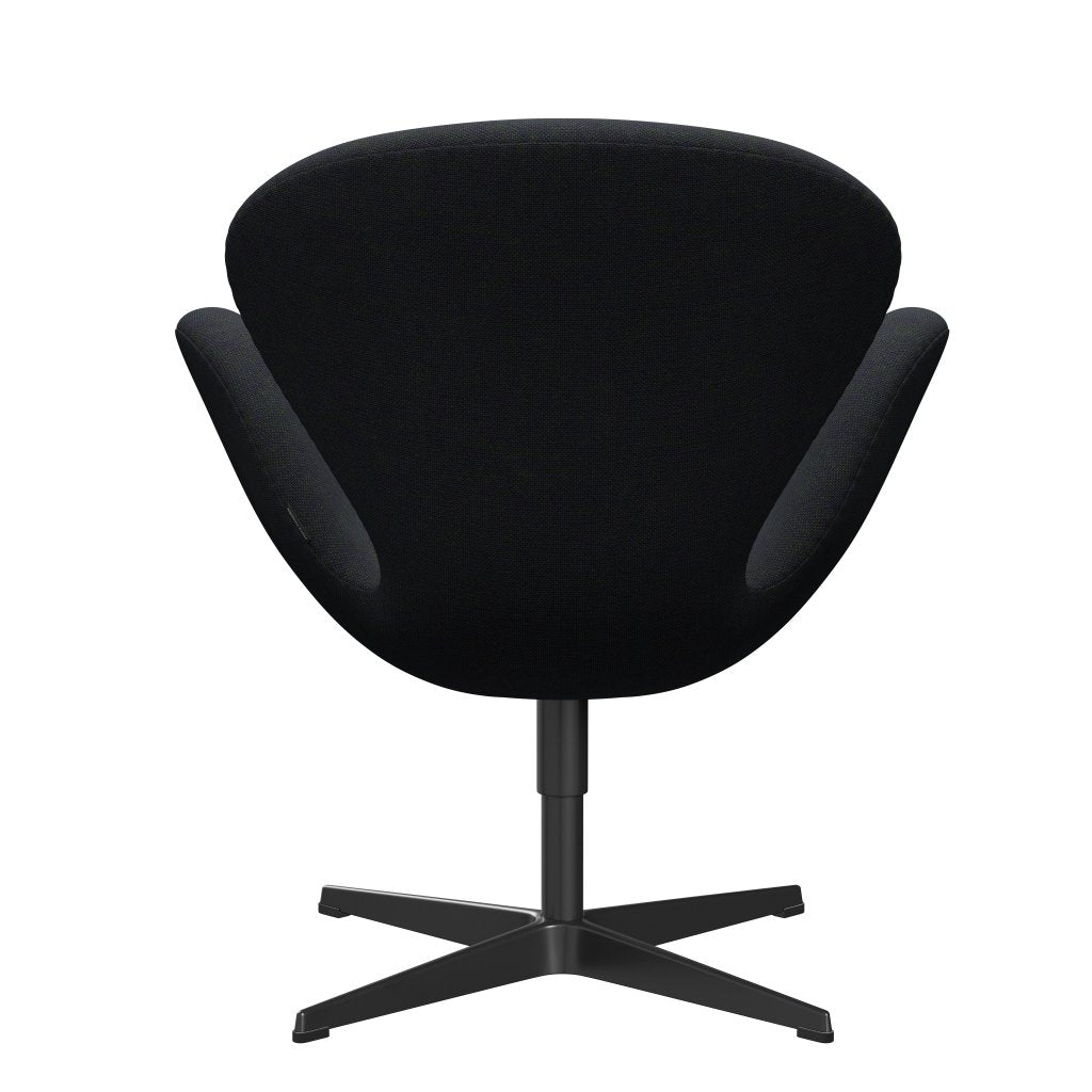 Fritz Hansen Swan Lounge Stuhl, schwarzer lackierter/hallingdal violett/grün