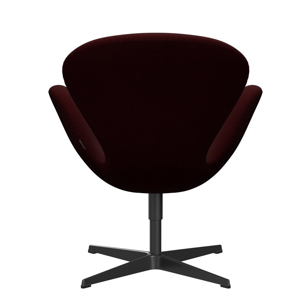 弗里茨·汉森·斯旺（Fritz Hansen Swan）休息椅，黑色漆/hallingdal葡萄酒红色