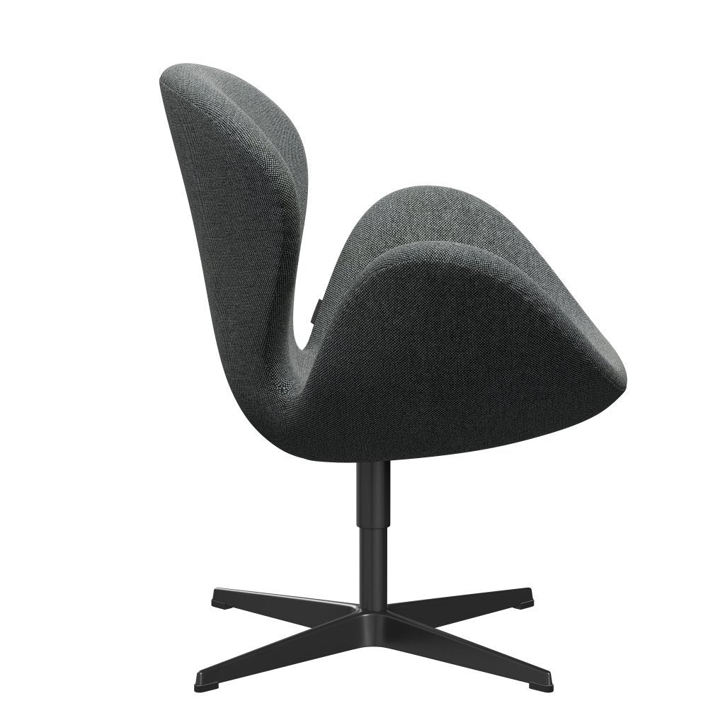 Fritz Hansen Swan休息室椅子，黑色漆/Hallingdal白色/棕色