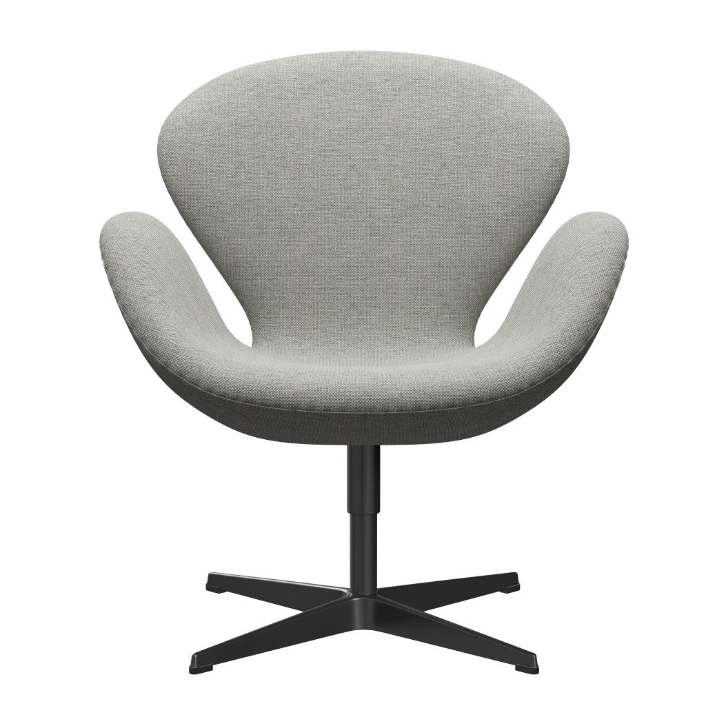 Fritz Hansen Swan Lounge -stol, svart lackerad/hallingdal vit/grå