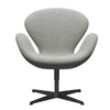 Fritz Hansen Swan Lounge Stuhl, schwarzer lackierter/hallingdal weiß/grau