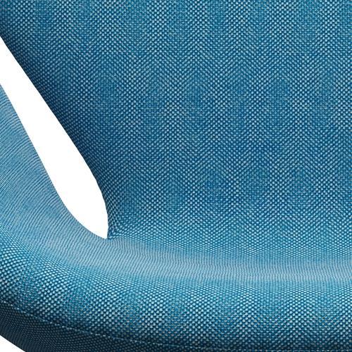 Fritz Hansen Swan休息室椅子，黑色漆/Hallingdal White/Turquoise