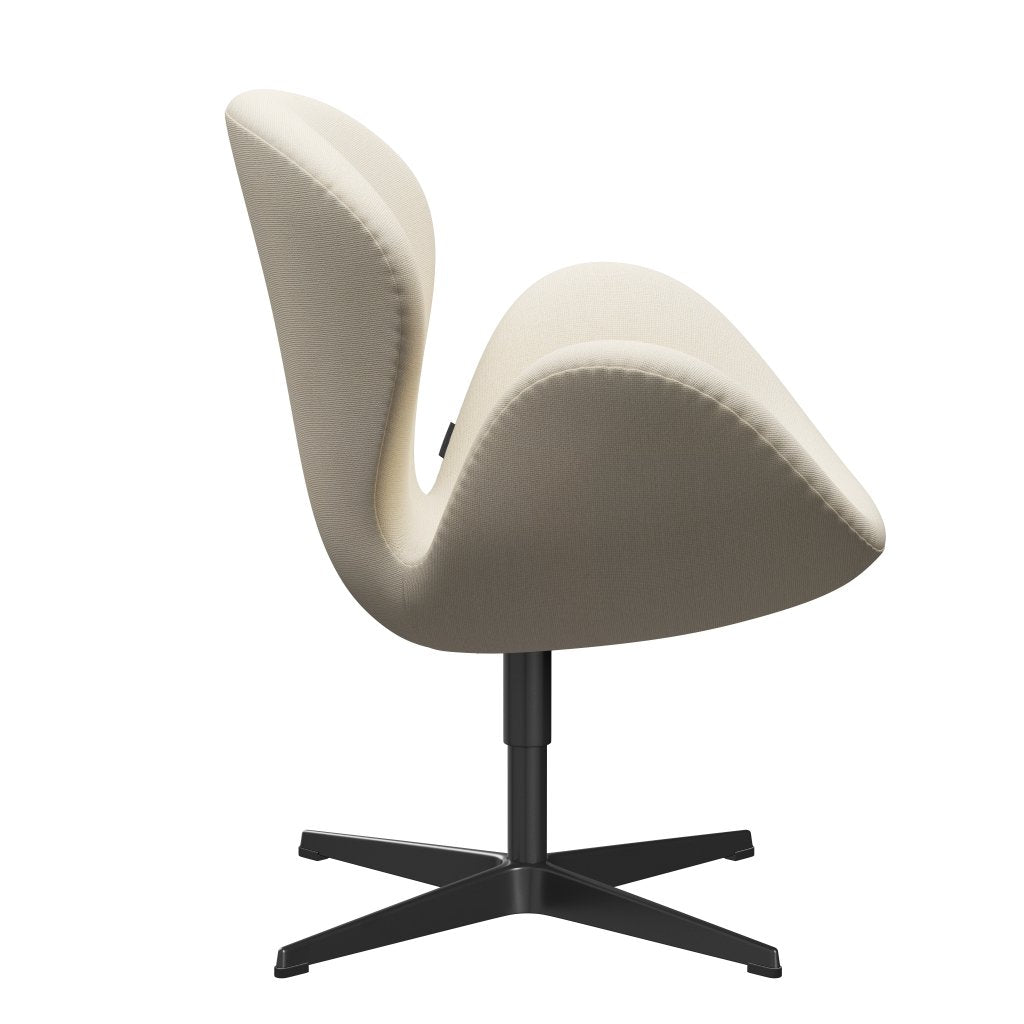 Fritz Hansen Swan Lounge -stoel, zwart gelakt/Hallingdal Wool Wit