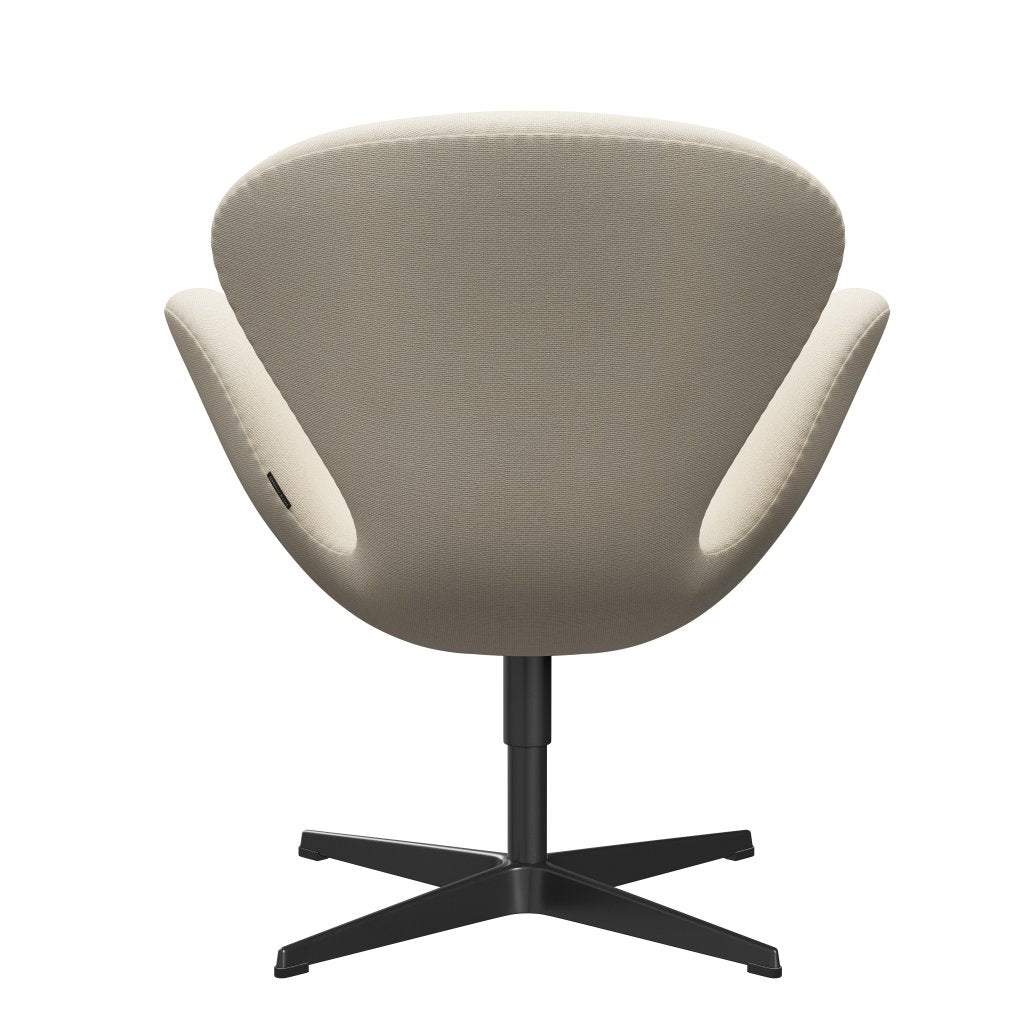 Fritz Hansen Swan Lounge Stuhl, schwarz lackiert/hallingdal wolle weiß