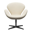 Fritz Hansen Swan Lounge -stoel, zwart gelakt/Hallingdal Wool Wit