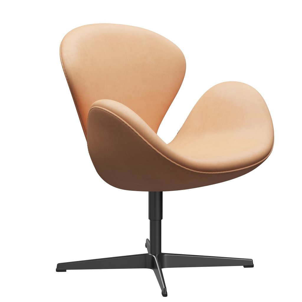 Fritz Hansen Swan Lounge -stol, svart lackerad/naturlig naturlig naturlig