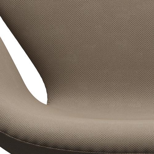 Fritz Hansen Swan休息室椅子，黑色漆/羊毛米色/天然