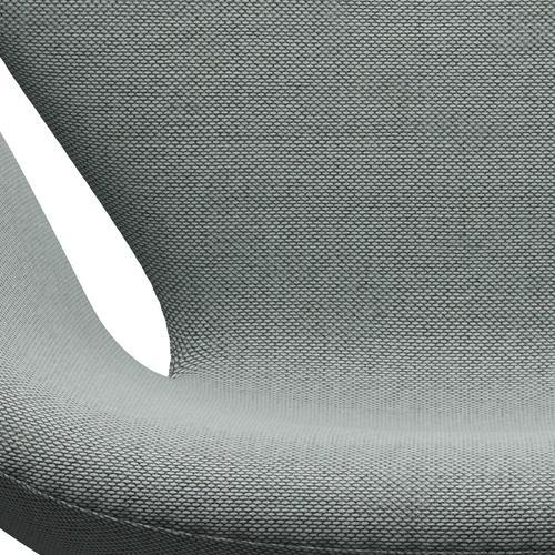 Fritz Hansen Swan Lounge Chair, Black Lacked/Re Woll Pale Aqua