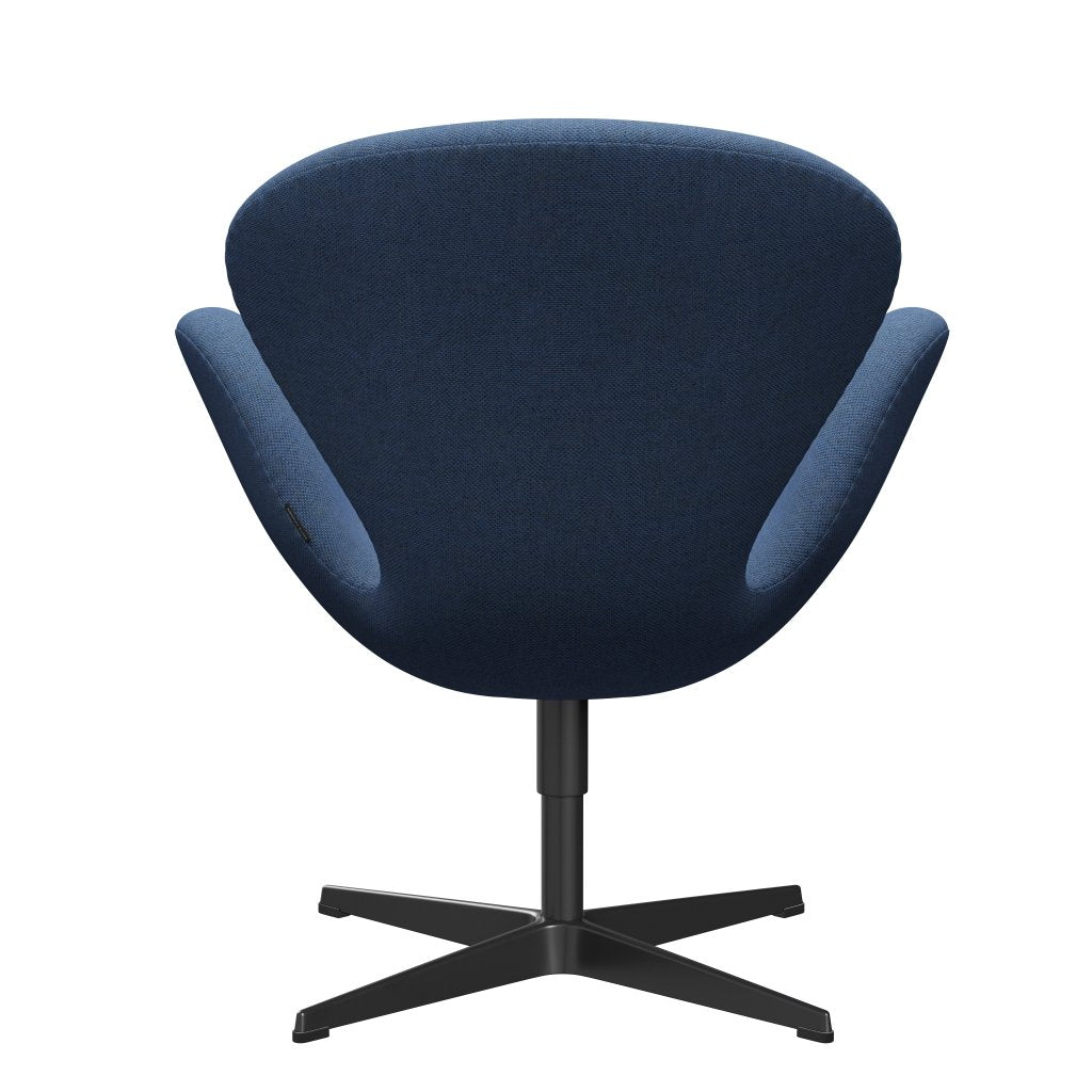 Fritz Hansen Joutsen lounge -tuoli, musta lakattu/villainen sininen/luonnollinen