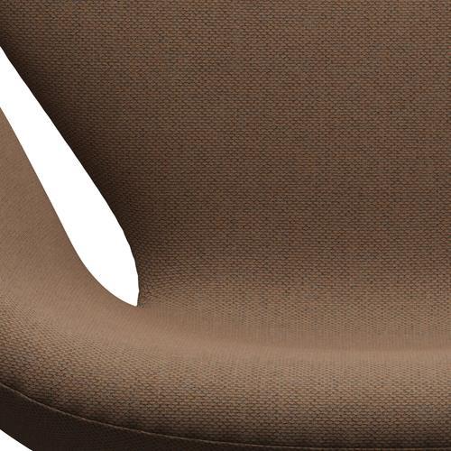 Fritz Hansen Swan Lounge Silla, lacado negro/Re lana marrón/natural