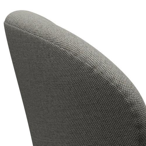 Fritz Hansen Swan Lounge Chair, Black Lackered/Re Wool Grey White/Plain