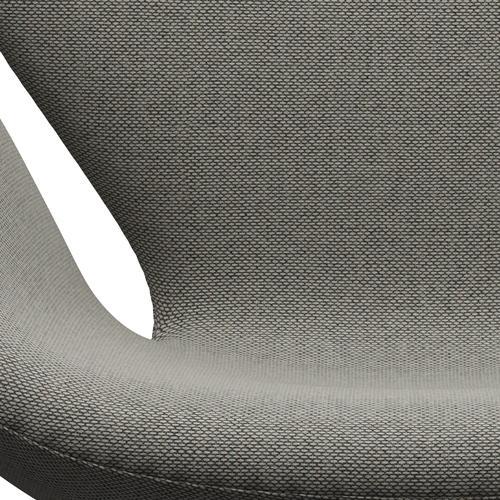 Fritz Hansen Swan休息室椅子，黑色漆/Re羊毛灰色/平原