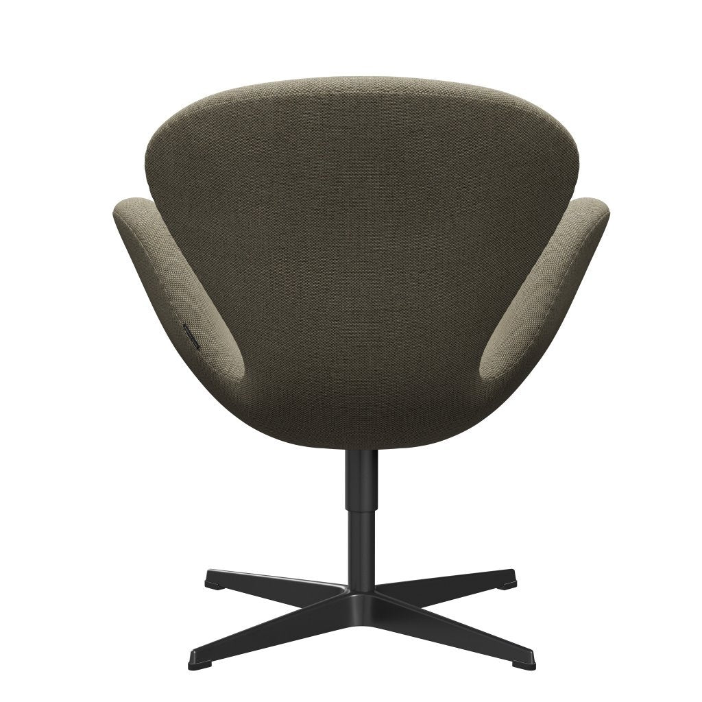 Fritz Hansen Swan Lounge stoel, zwart gelakt/re wol licht beige/natuurlijk
