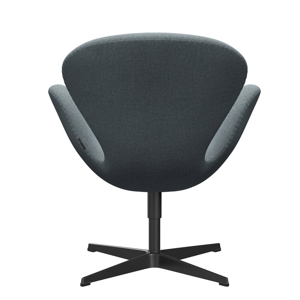 Fritz Hansen Swan Lounge Stuhl, schwarz lackiert/re Wollblau/natürlich