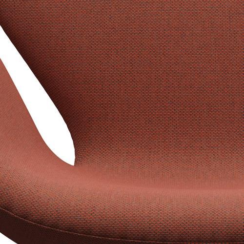 Fritz Hansen Chaise salon de cygne, noir laqué / re rouge en laine rouge / naturel