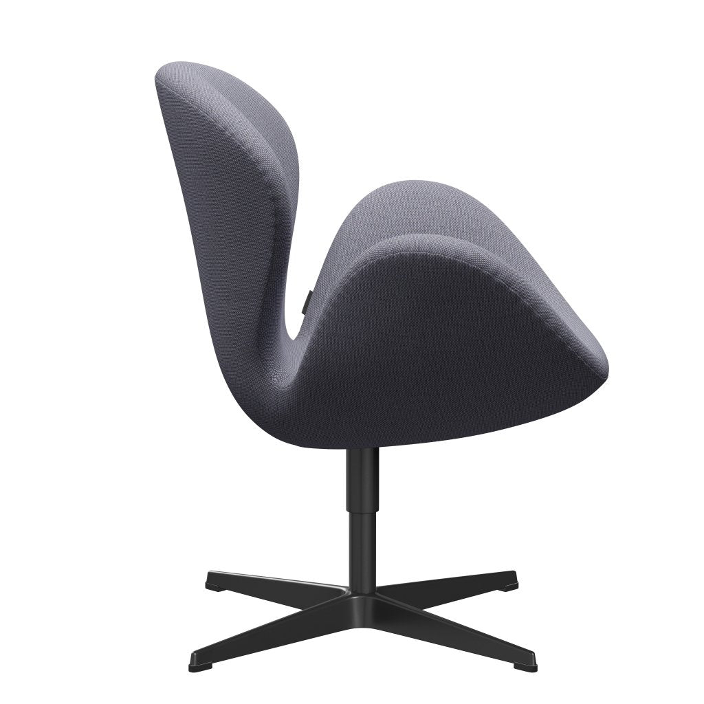 Fritz Hansen Swan Lounge Stuhl, schwarzer lackierter/re Wolllavendel/natürlich