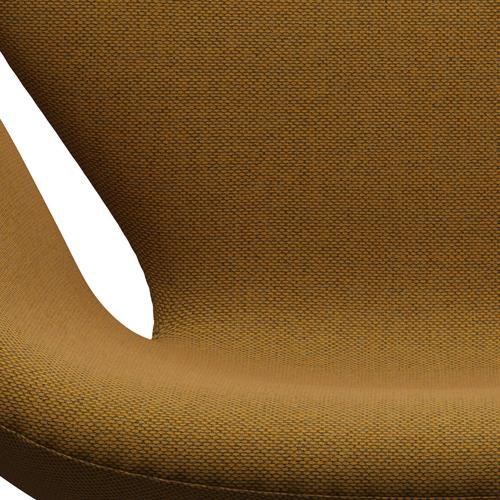 Fritz Hansen Swan Lounge Chair, Black Lacquered/Re Wool Saffron/Natural