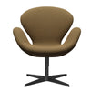 Fritz Hansen Swan Lounge -stoel, zwart gelakt/re wol mosterd/natuurlijk