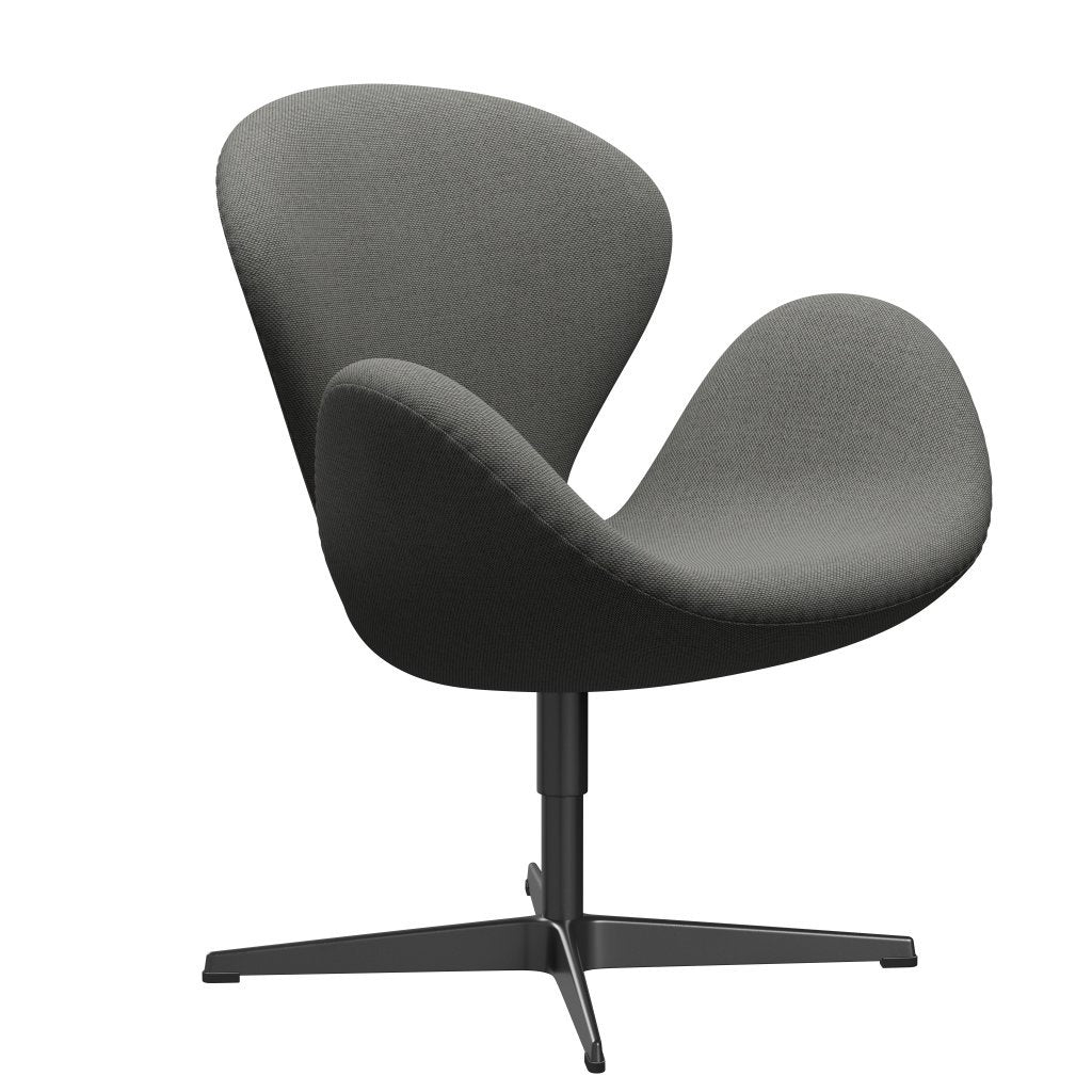 Fritz Hansen Swan Lounge Stuhl, schwarzer lackiert/re Wolltaupe/natürlich