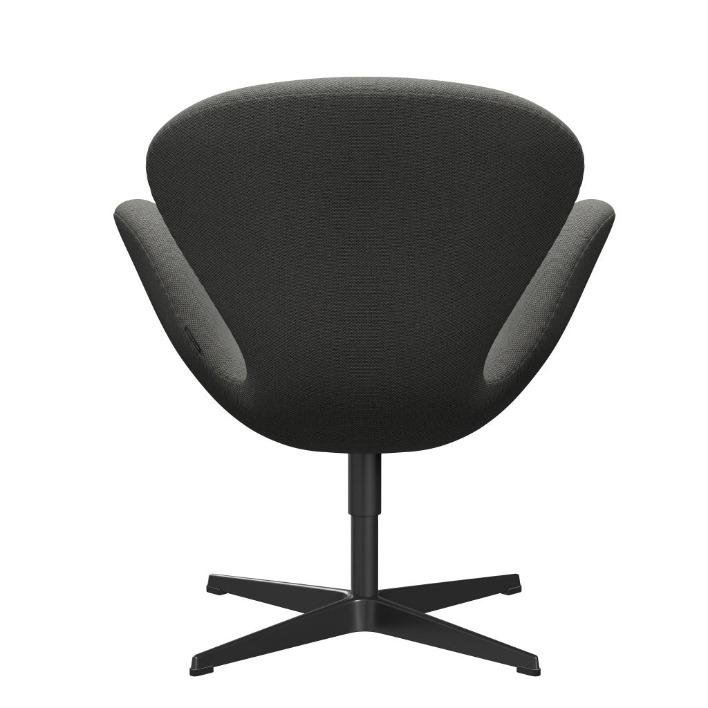 Fritz Hansen Swan Lounge Stuhl, schwarzer lackiert/re Wolltaupe/natürlich