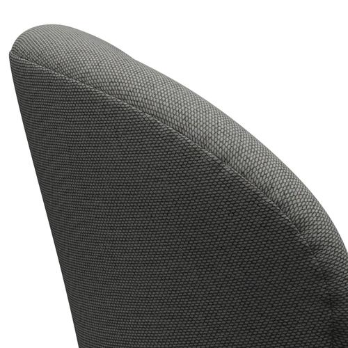Fritz Hansen Swan休息室椅子，黑色漆/羊毛灰褐色/天然