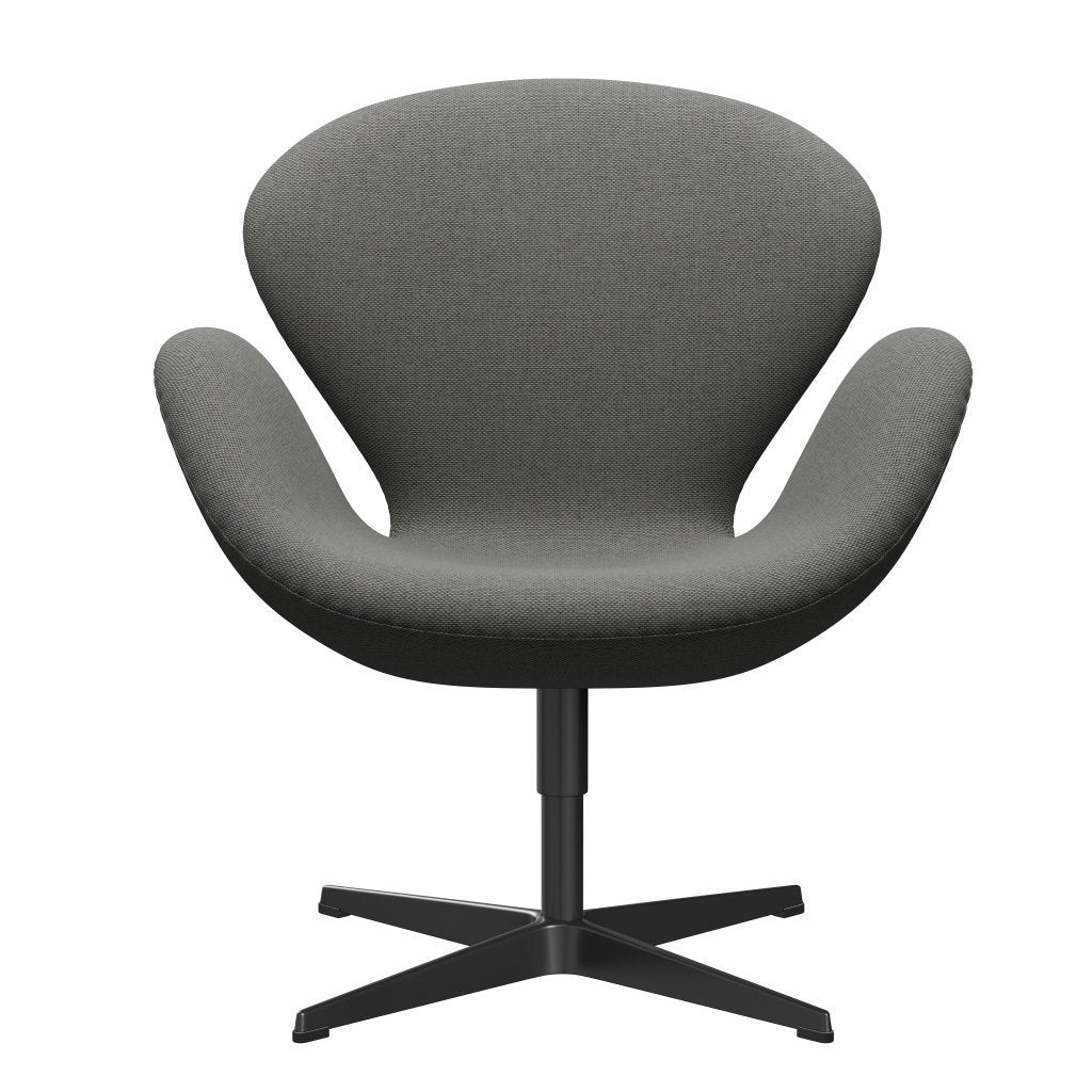 Fritz Hansen Swan Lounge Chair, Black Lackered/Re Wool Taupe/Natural