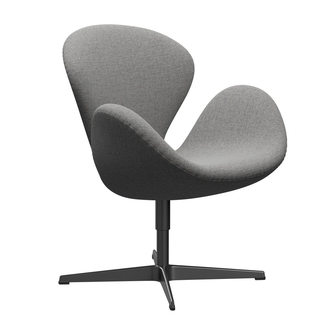 Fritz Hansen Swan Lounge Chair, Black Lackered/Re Wool Wool White/Natural