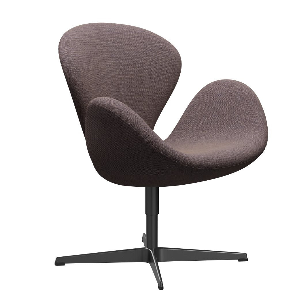 Fritz Hansen Swan Lounge Stuhl, schwarzer lackierter/rimeblau/orange