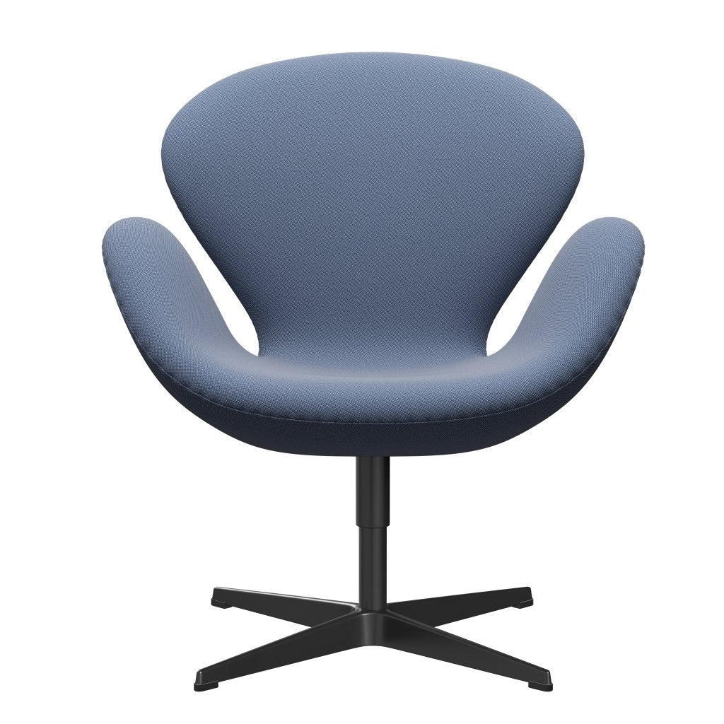 Fritz Hansen Swan Lounge -stol, svart lackerad/rimblå/vit
