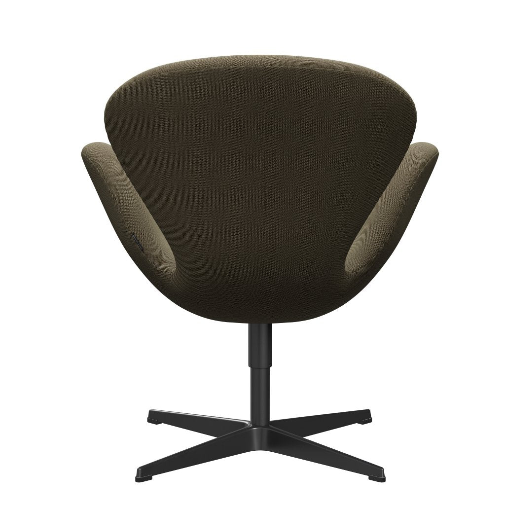 Fritz Hansen Swan Lounge Stuhl, schwarz lackiert/rimebraun/hellgrün