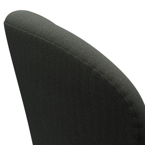 Fritz Hansen Swan Lounge Stuhl, schwarzer lackierter/Rimebraun/Moosgrün
