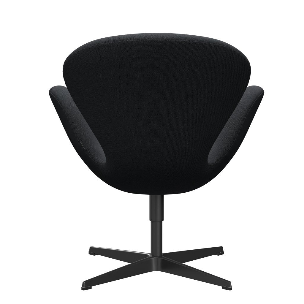 Fritz Hansen Swan Lounge -stol, svart lakkert/felger mørkebrun/grå