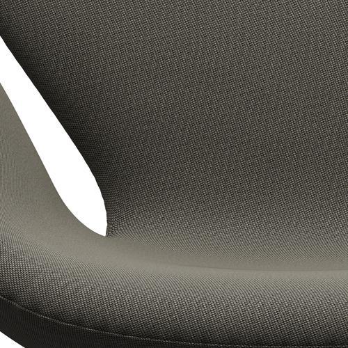 Fritz Hansen Swan休息室椅子，黑色漆/边缘深灰色/米色