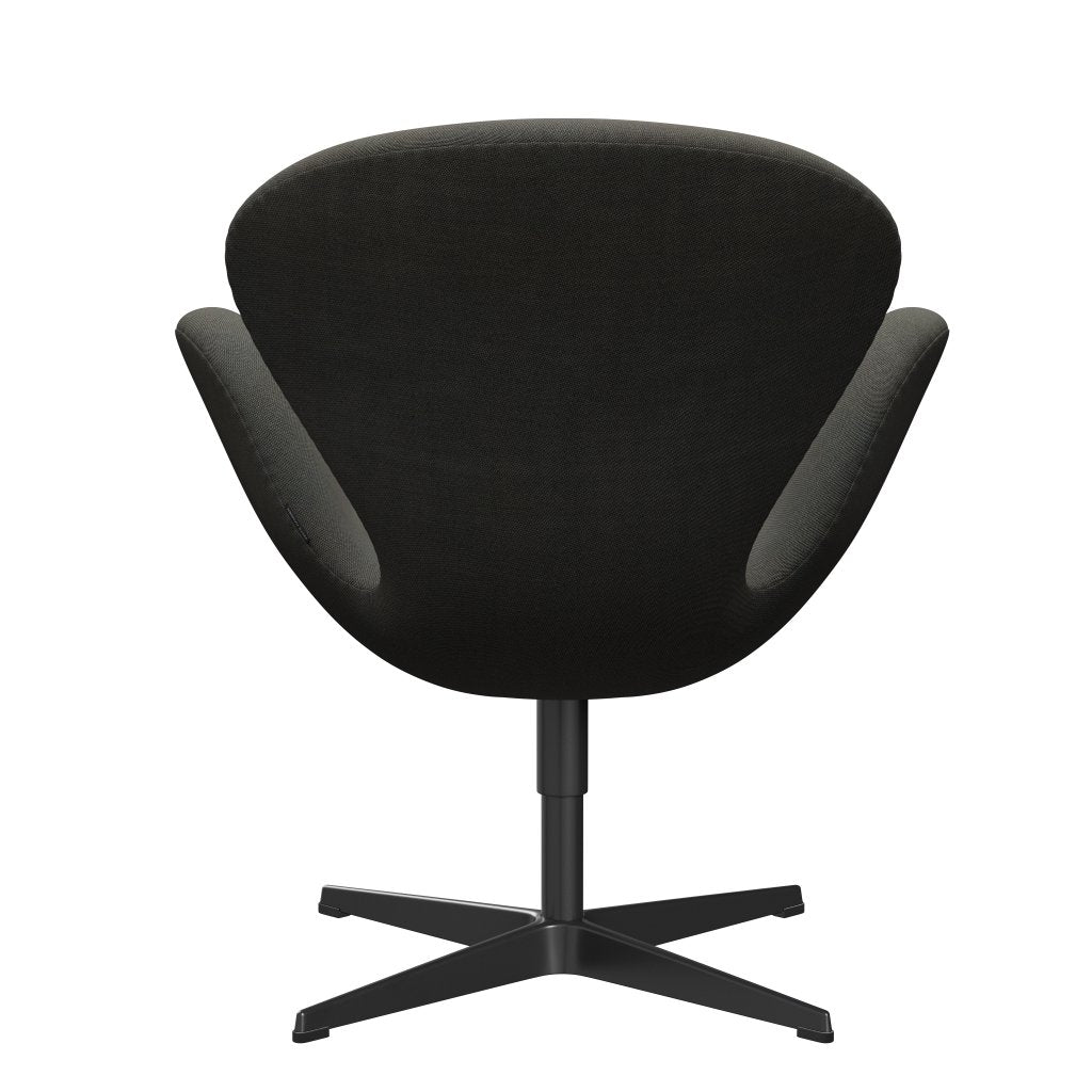 Fritz Hansen Swan Lounge Stuhl, schwarzer lackierter/rime dunkelgrau/khaki