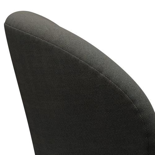 Fritz Hansen Swan Lounge Stuhl, schwarzer lackierter/rime dunkelgrau/khaki